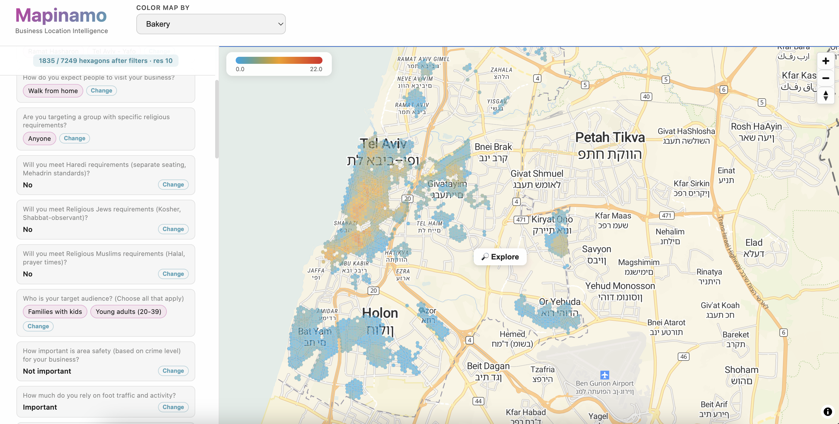 Mapinamo interface example 1