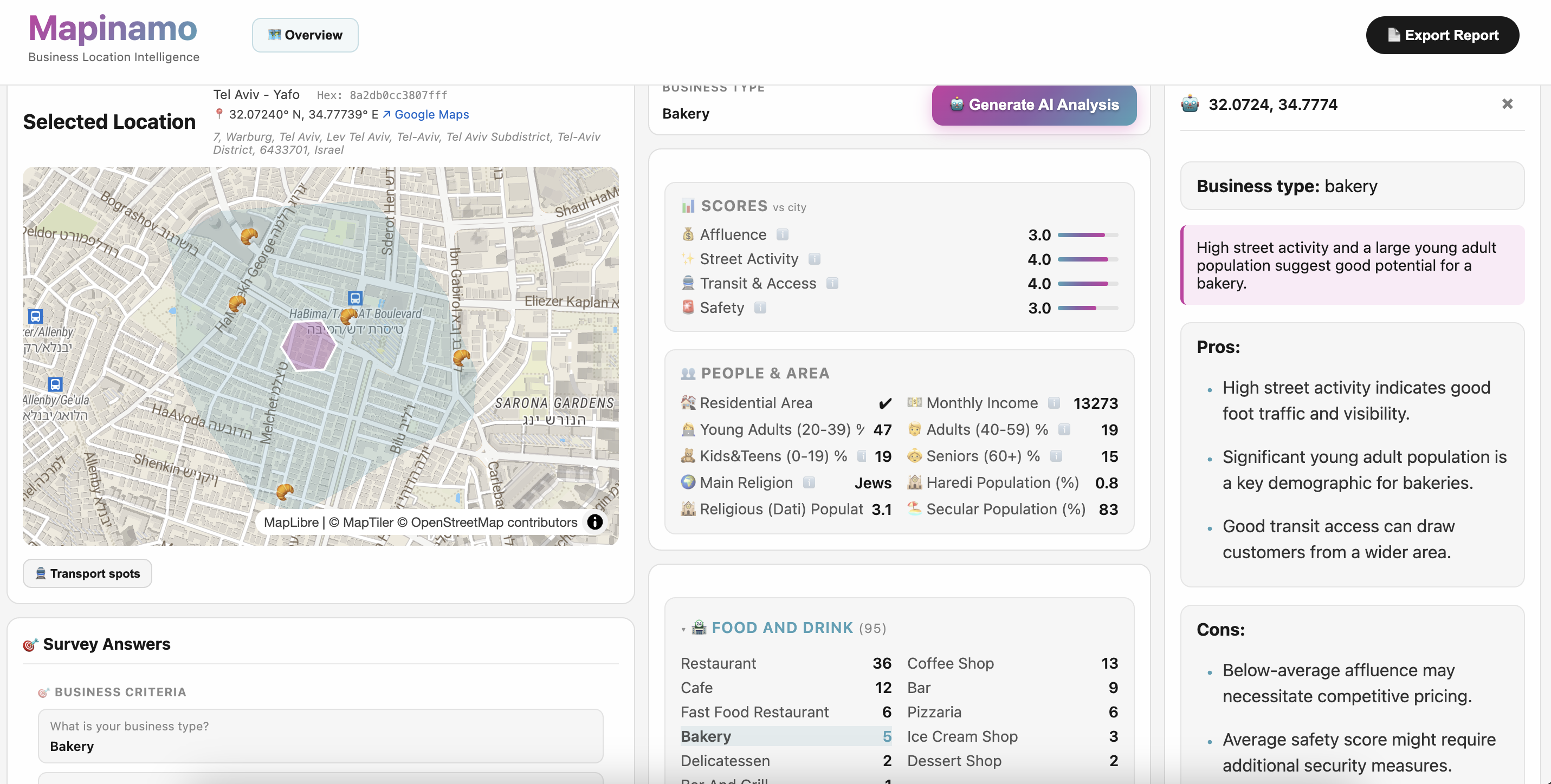 Mapinamo interface example 2